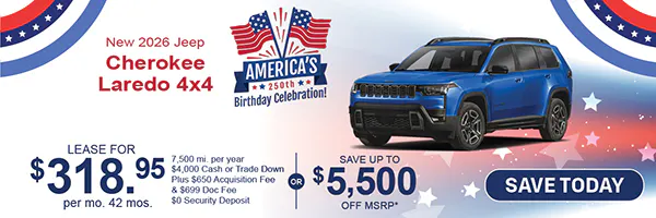 New 2026 Jeep Cherokee Laredo 4×4 | Jack CDJR