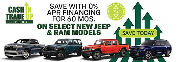 Save with 0% APR Financing for 60 mos. On Select New Jeep & RAM Models | Jack CDJR