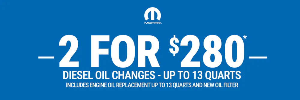 Diesel Oil Changes: 2 for $280 | Jacky Jones CDJR