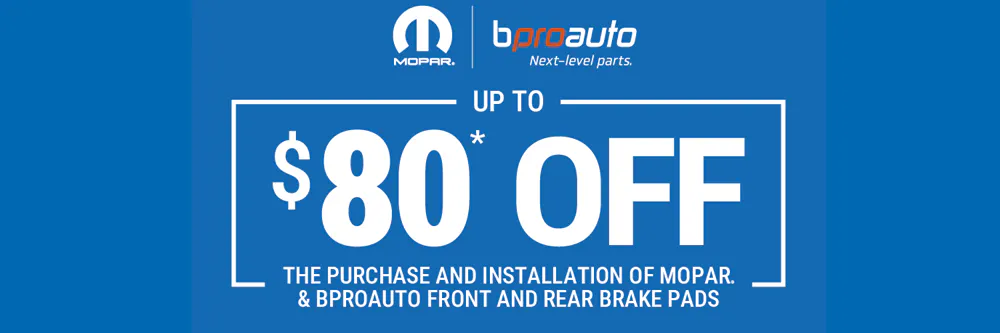 Up to $80 Off Front & Rear Brake Pads | Jacky Jones CDJR