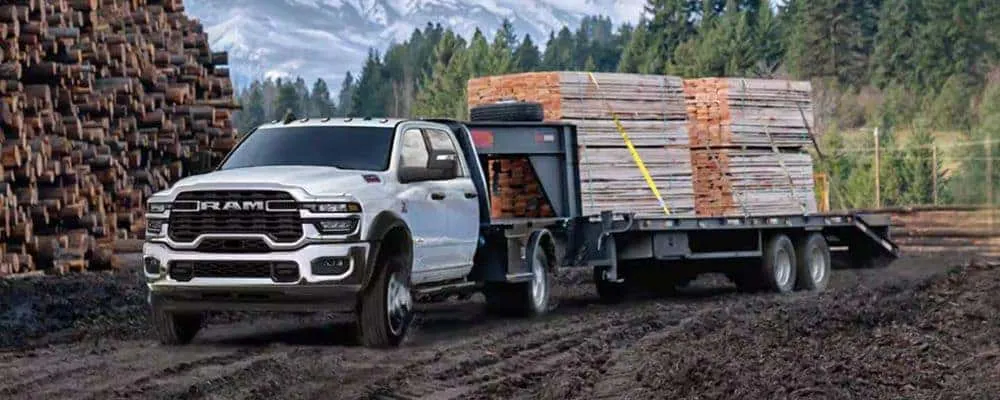 RAM Chassis cab vehicle with trailer attachment