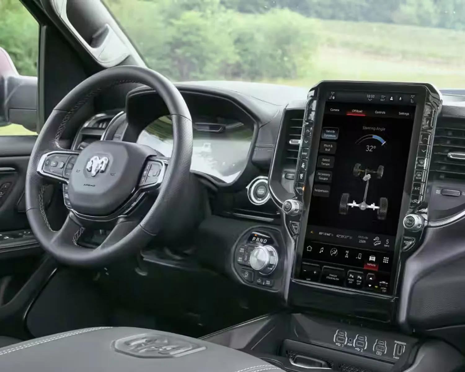 Ram 1500 interior with premium technology and touchscreen