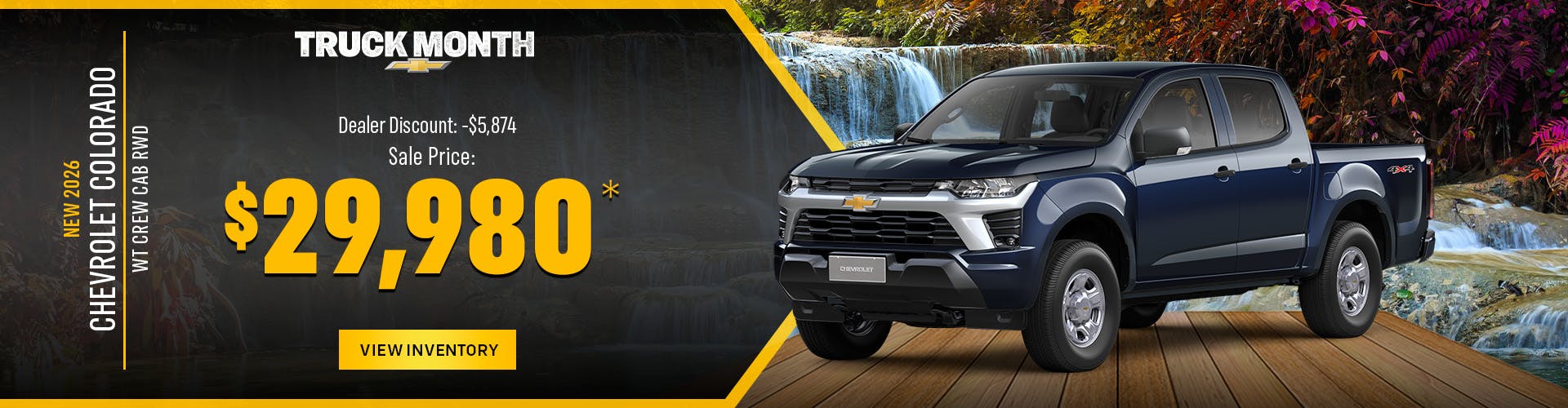 New 2026 Chevrolet Colorado – $29980
