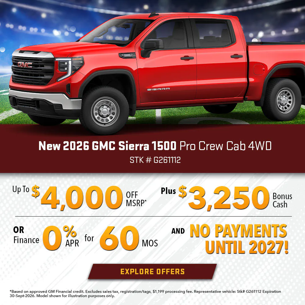 New 2026 GMC Sierra 1500 Pro Crew Cab 4WD | Joyce Koons Buick GMC