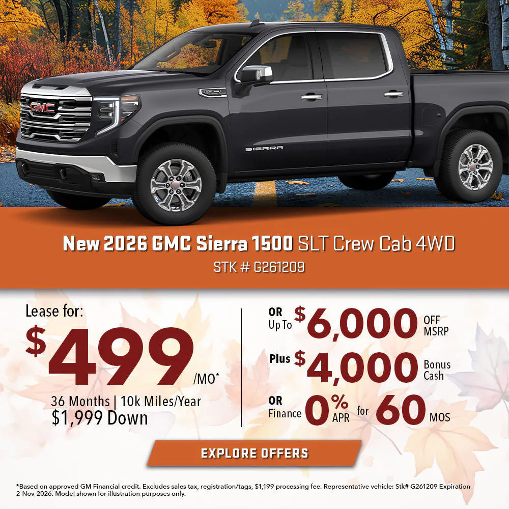 New 2026 GMC Sierra 1500 SLT Crew Cab 4WD | Joyce Koons Buick GMC