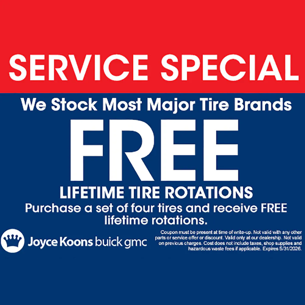 Free Lifetime Tire Rotations | Joyce Koons Buick GMC