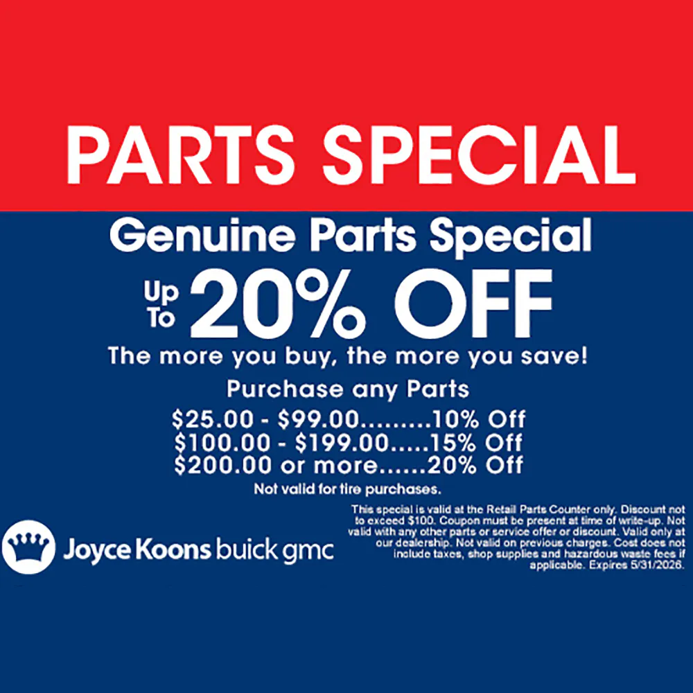 20% Off Genuine Parts | Joyce Koons Buick GMC