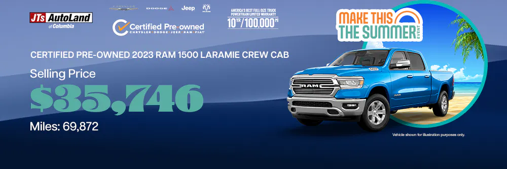 2023 Ram 1500 Laramie Crew Cab Selling Price: $35,746 Miles: 69,872 | JTs AutoLand of Columbia