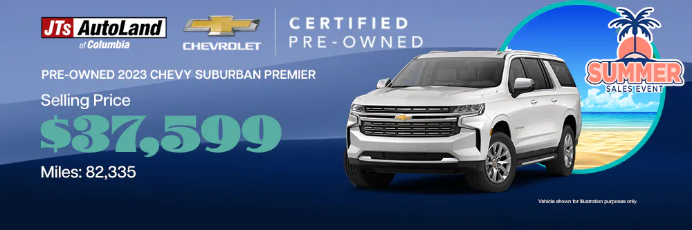 2023 Chevy Suburban Premier Selling Price: $37,599 Miles: 82,335 | JTs AutoLand of Columbia