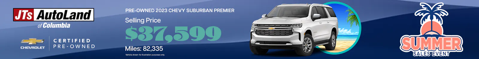 2023 Chevy Suburban Premier Selling Price: $37,599 Miles: 82,335 | JTs AutoLand of Columbia
