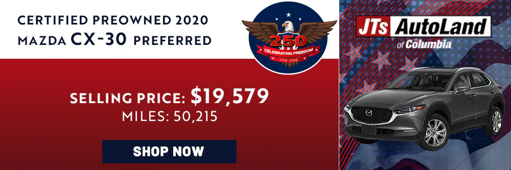 2020 Mazda CX-30 Preferred Selling Price: $19,579 Miles: 50,215 | JTs AutoLand of Columbia