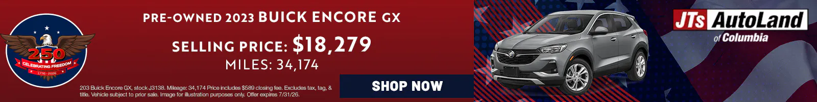 2023 Buick Encore GX Selling Price: $18,279 Miles: 34,174 | JTs AutoLand of Columbia