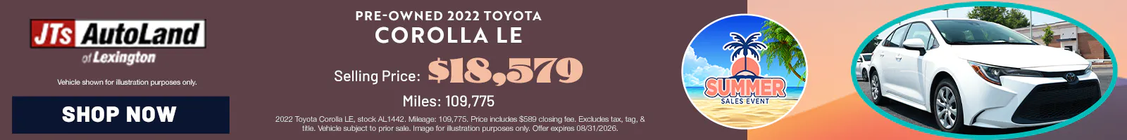 Selling Price: $18,579 Miles: 109,735 | JTs AutoLand of Lexington