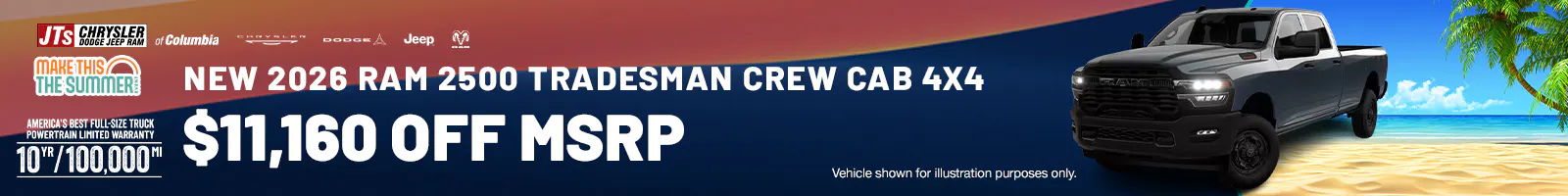 New 2026 RAM 2500 Tradesman Crew Cab 4×4 $11,160 off MSRP