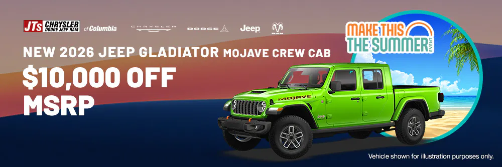 New 2026 Jeep Gladiator Mojave Crew Cab $10,000 off MSRP | JTs Chrysler Dodge Jeep Ram of Columbia