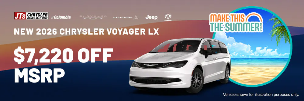 New 2026 Chrysler Voyager LX $7,220 off MSRP | JTs Chrysler Dodge Jeep Ram of Columbia