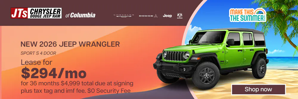 Lease for $294/mo for 36 months | JTs Chrysler Dodge Jeep Ram of Columbia