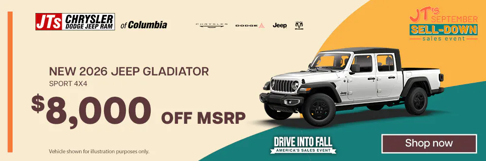 $8,000 off MSRP | JTs Chrysler Dodge Jeep Ram of Columbia