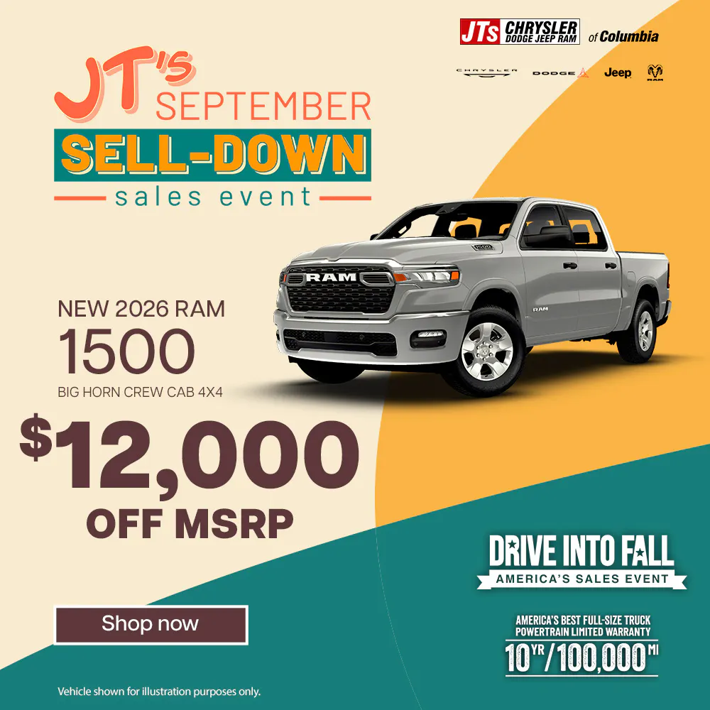 $12,000 off MSRP | JTs Chrysler Dodge Jeep Ram of Columbia