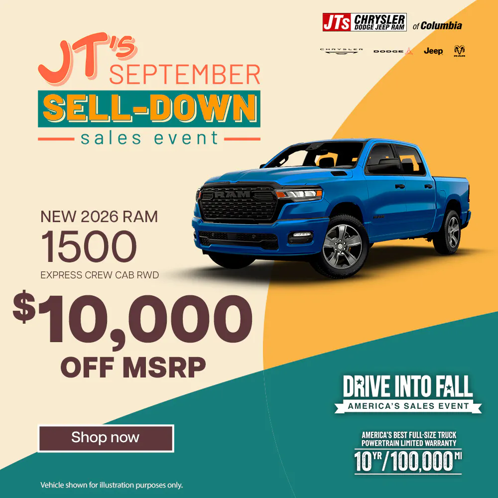 $10,000 off MSRP | JTs Chrysler Dodge Jeep Ram of Columbia