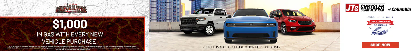 $1,000 In Gas With Every New Vehicle Purchase!