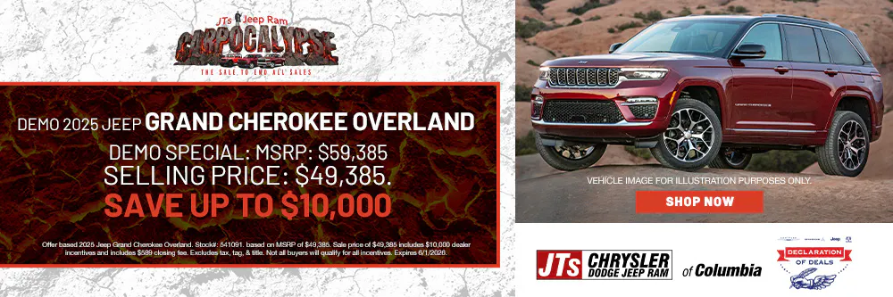 Demo special: Save up to $10,000 MSRP: $59,385  Selling price: $49,385. | JTs Chrysler Dodge Jeep Ram of Columbia