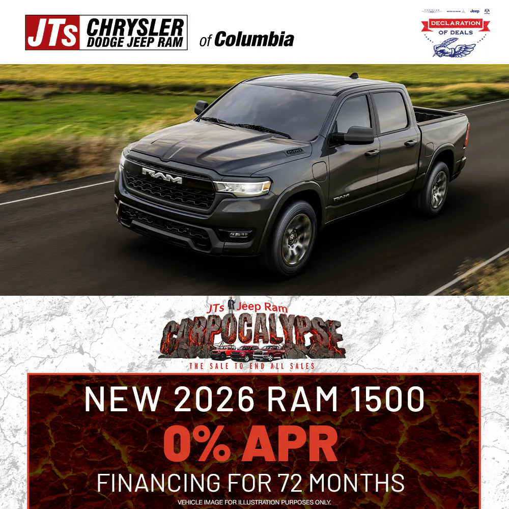 0% APR Financing for 72 months | JTs Chrysler Dodge Jeep Ram of Columbia