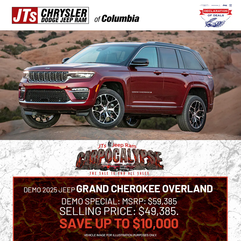Demo special: Save up to $10,000 MSRP: $59,385  Selling price: $49,385. | JTs Chrysler Dodge Jeep Ram of Columbia