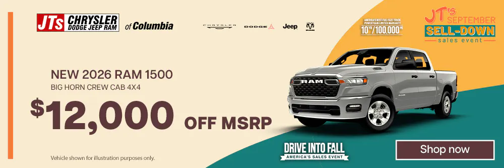 $12,000 off MSRP | JTs Chrysler Dodge Jeep Ram of Columbia