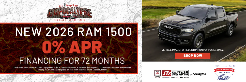 0% APR Financing for 72 months | JTs Chrysler Jeep Dodge Ram of Lexington