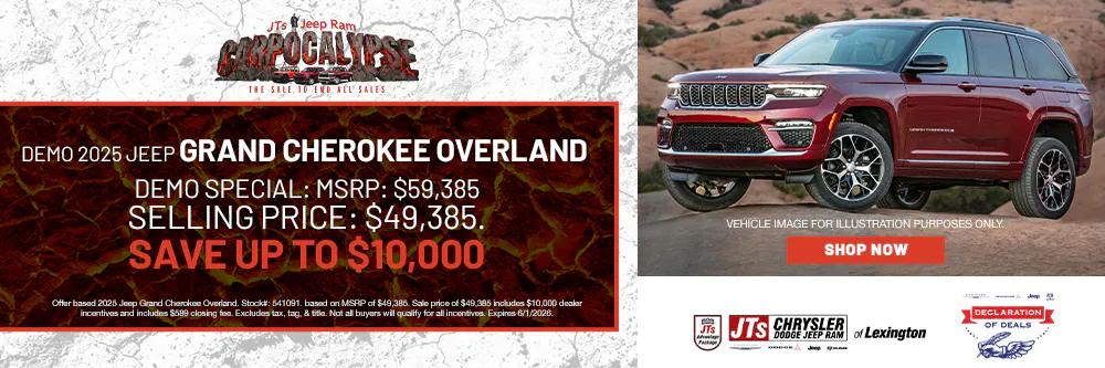 Demo special: Save up to $10,000 MSRP: $59,385  Selling price: $49,385. | JTs Chrysler Jeep Dodge Ram of Lexington