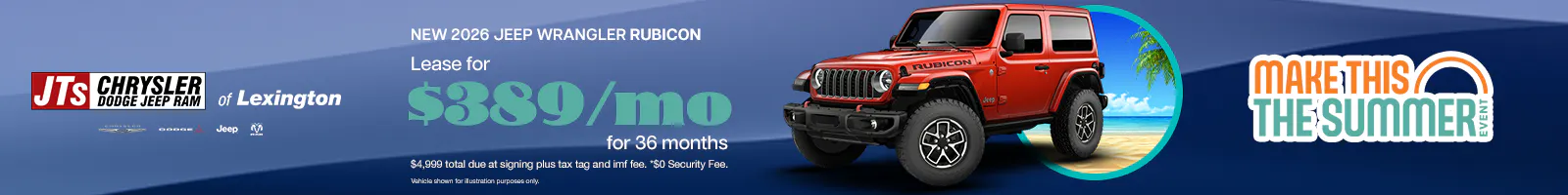 Lease for $389/mo for 36 months $4,999 total due at signing plus tax tag and imf fee.  *$0 Security Fee