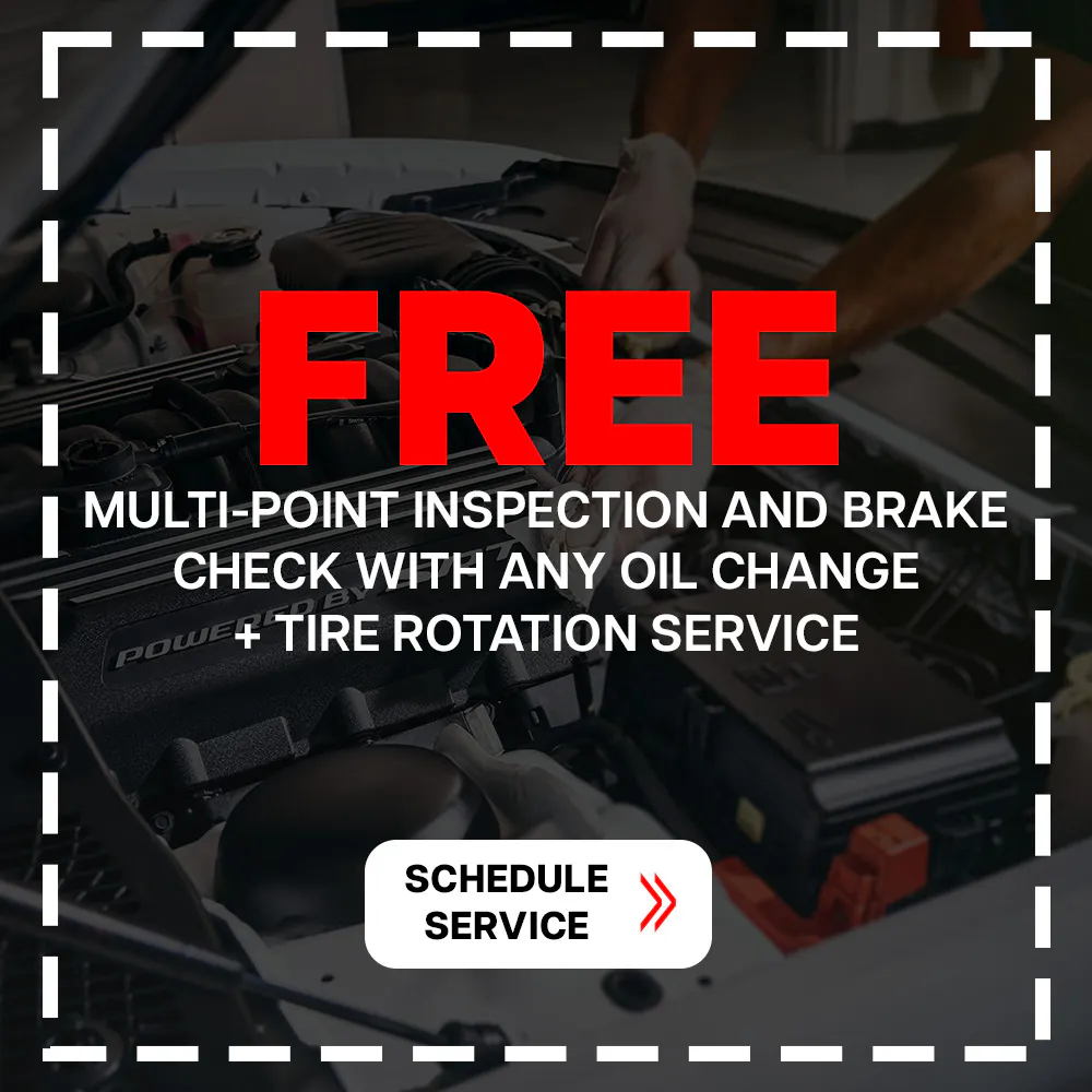 FREE Multi-Point inspection and brake check with any oil change + tire rotation service | JTs Chrysler Jeep Dodge Ram of Lexington