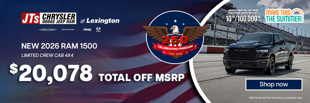 2026 RAM 1500 Limited Crew Cab $20,078 total off MSRP | JTs Chrysler Jeep Dodge Ram of Lexington