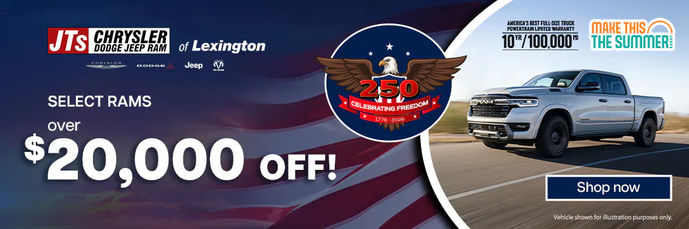 Select Rams over $20,000 Off! | JTs Chrysler Jeep Dodge Ram of Lexington