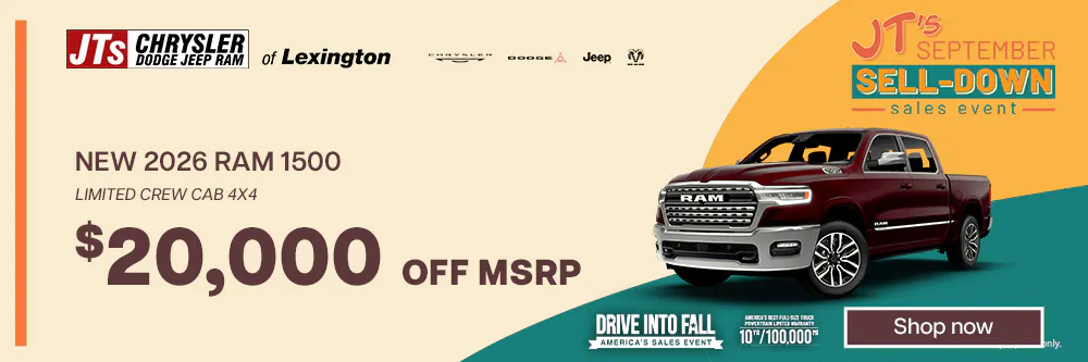 New 2026 RAM 1500 Limited Crew Cab 4×4 $20,000 off MSRP | JTs Chrysler Jeep Dodge Ram of Lexington