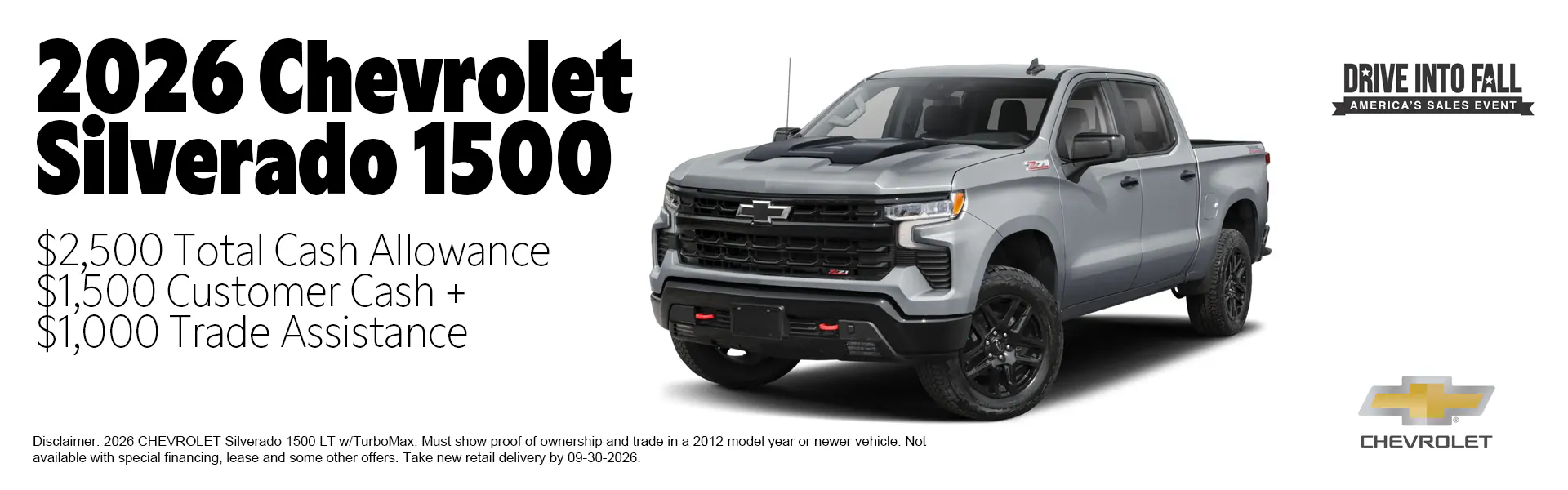2026 Chevrolet Silverado 1500 customer cash offer at Juneau Chevrolet in Juneau, Alaska