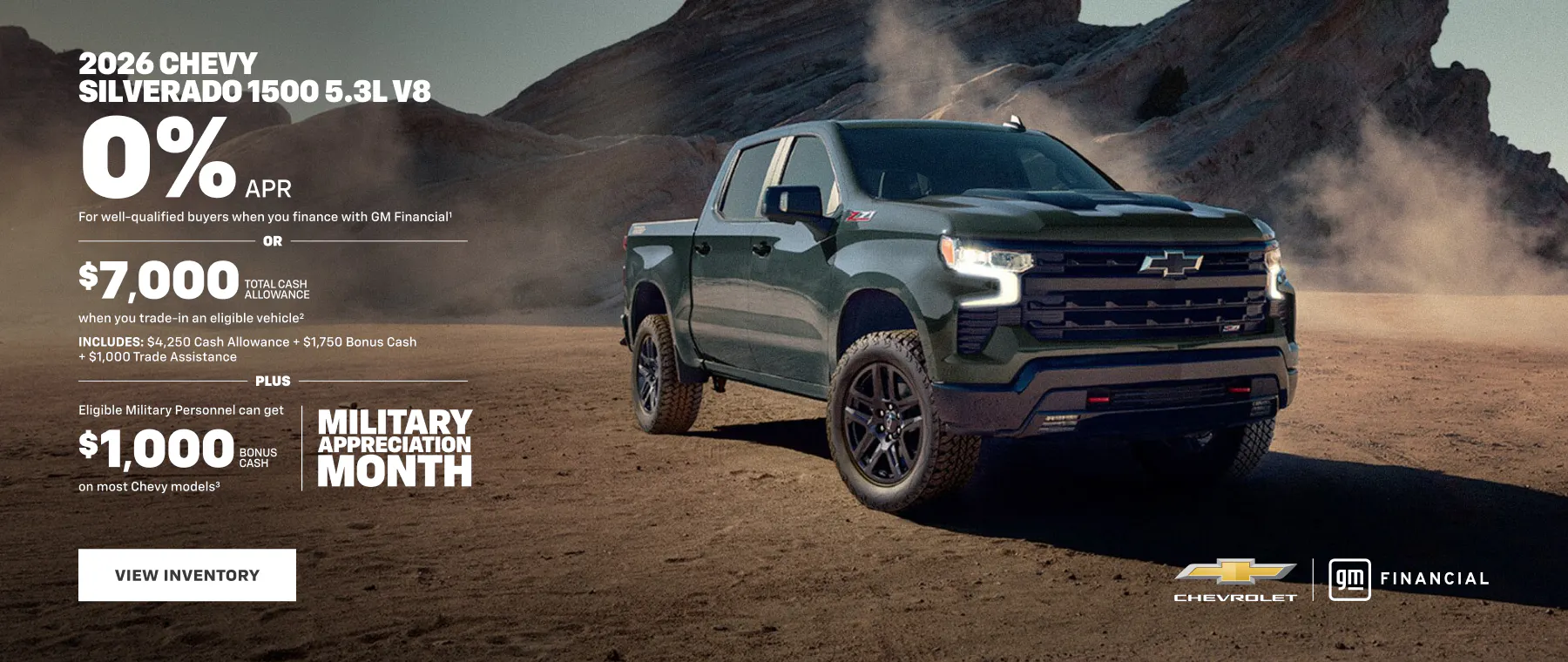 2026 Chevrolet Silverado 1500 5.3L V8 - 0% APR or $7,000 cash at Juneau Auto Mall