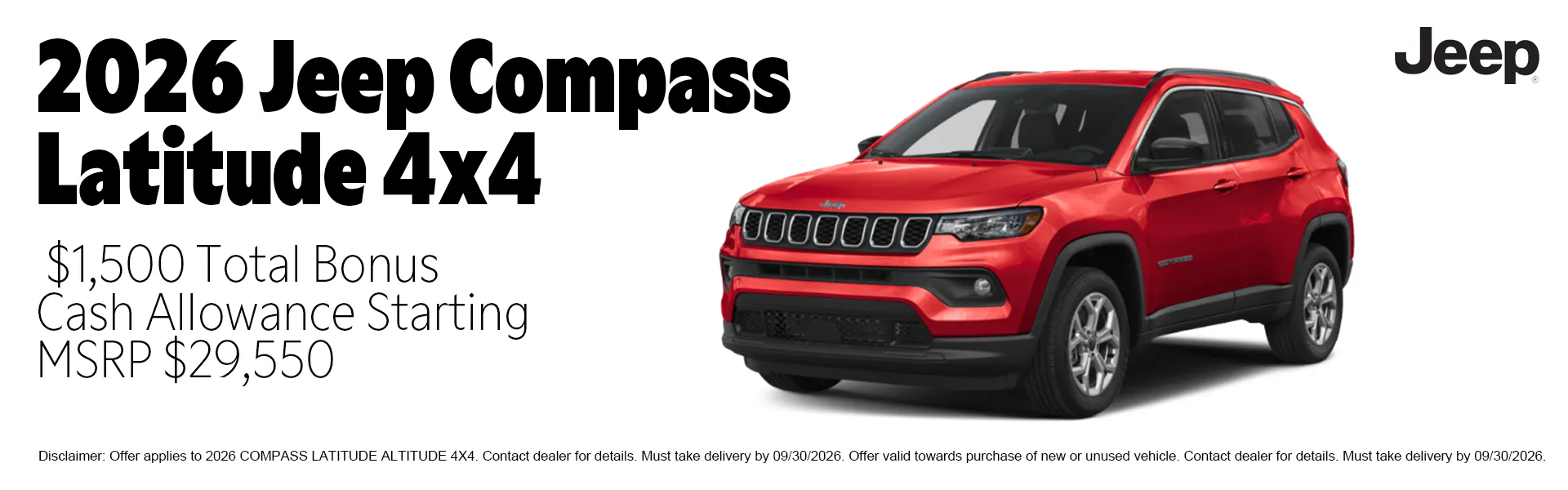 2026 Jeep Compass special offer at Juneau Jeep RAM in Juneau, Alaska
