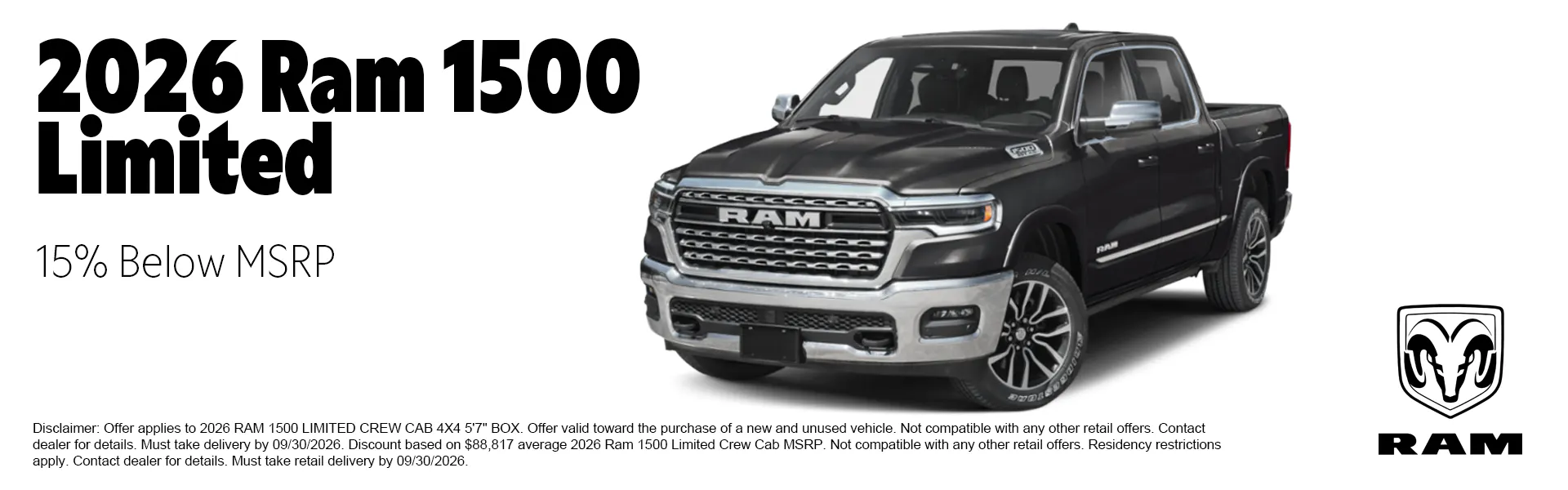 2026 RAM 1500 Limited special offer at Juneau Jeep RAM in Juneau, Alaska