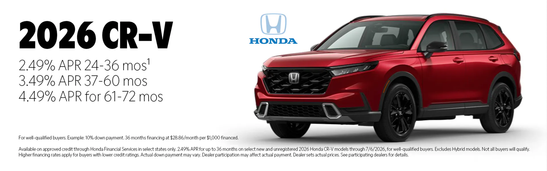 2026 Honda CR-V special offer at Juneau Auto Mall Alaska