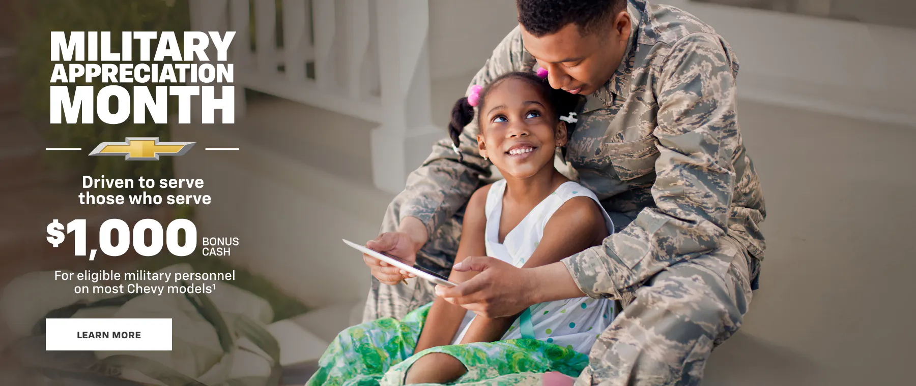 Chevy Military Appreciation Month $1,000 bonus cash at Juneau Auto Mall