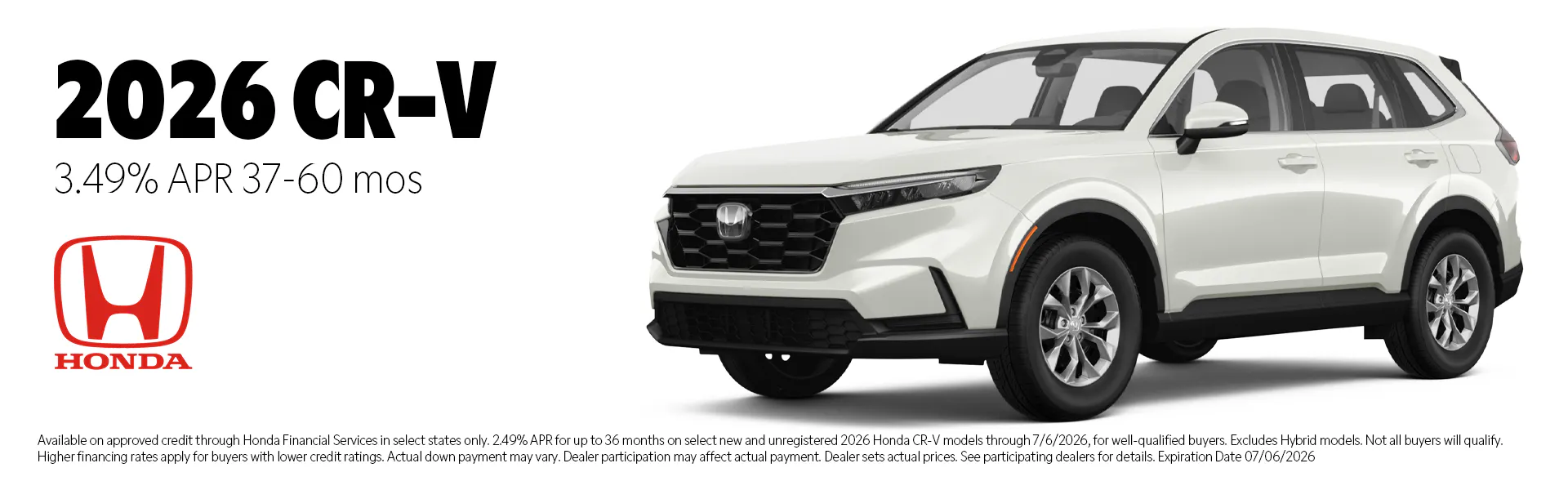 Honda CR-V Hybrid special offer at Juneau Auto Mall Alaska