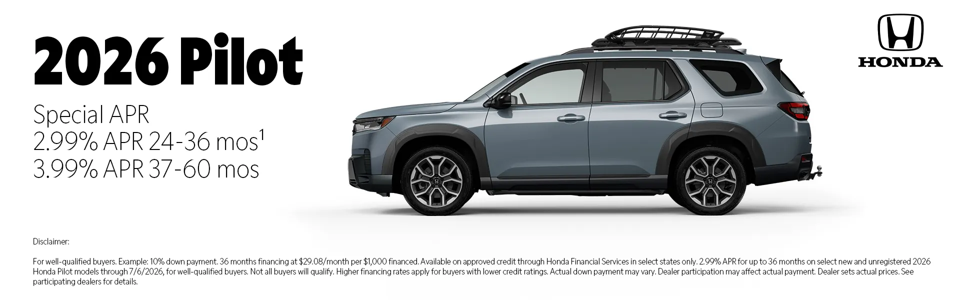 2026 Honda Pilot special offer at Juneau Auto Mall Alaska