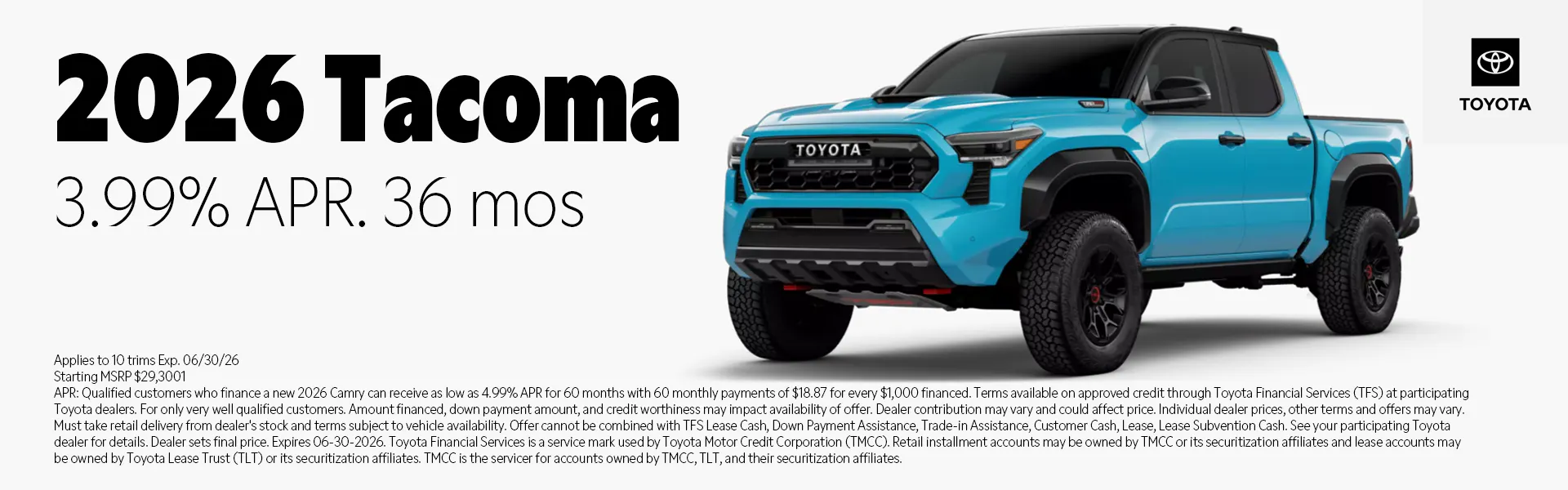 2026 Toyota Tacoma special offer at Juneau Auto Mall