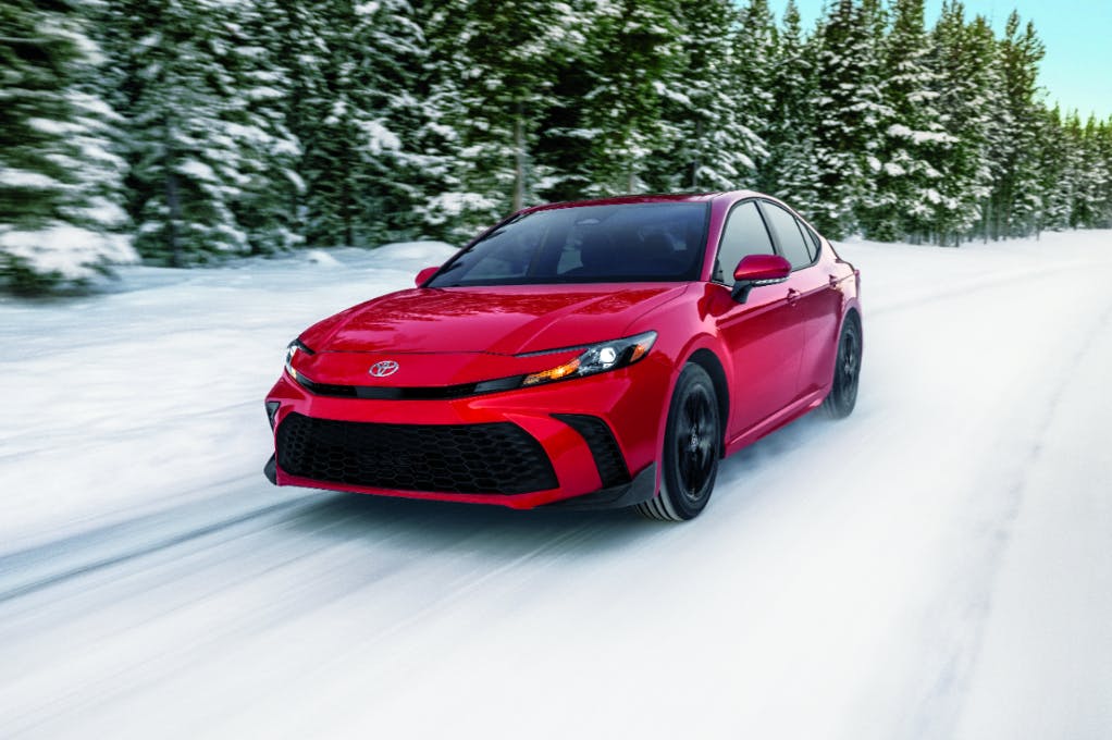 Toyota Camry handling winter roads with confidence in Juneau Alaska