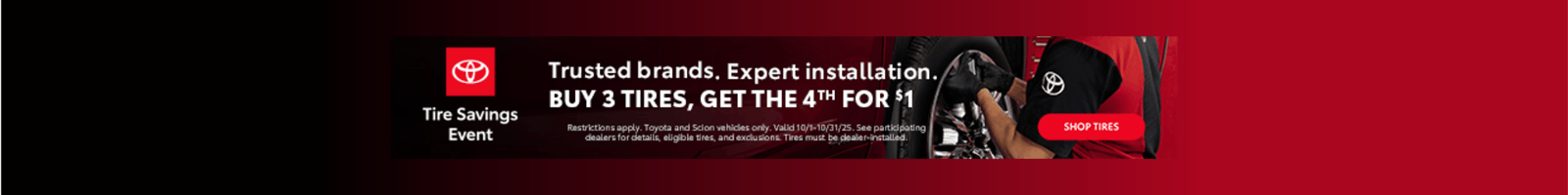Buy 3 tires get 4th for 1 Dollar | Juneau Toyota