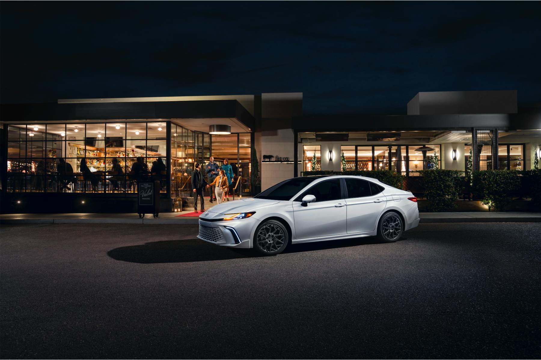 Camry downtown at night