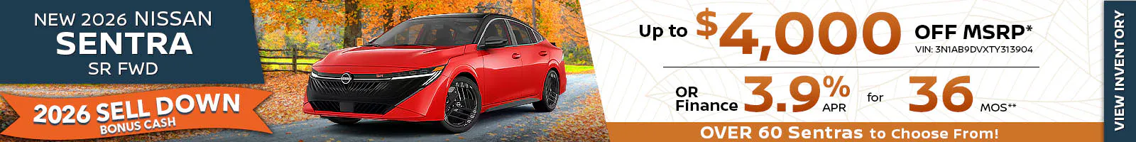 New 2026 Nissan Sentra SR FWD