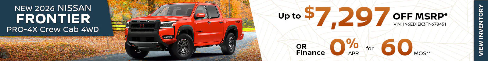 New 2026 Nissan Frontier PRO-4X Crew Cab 4WD
